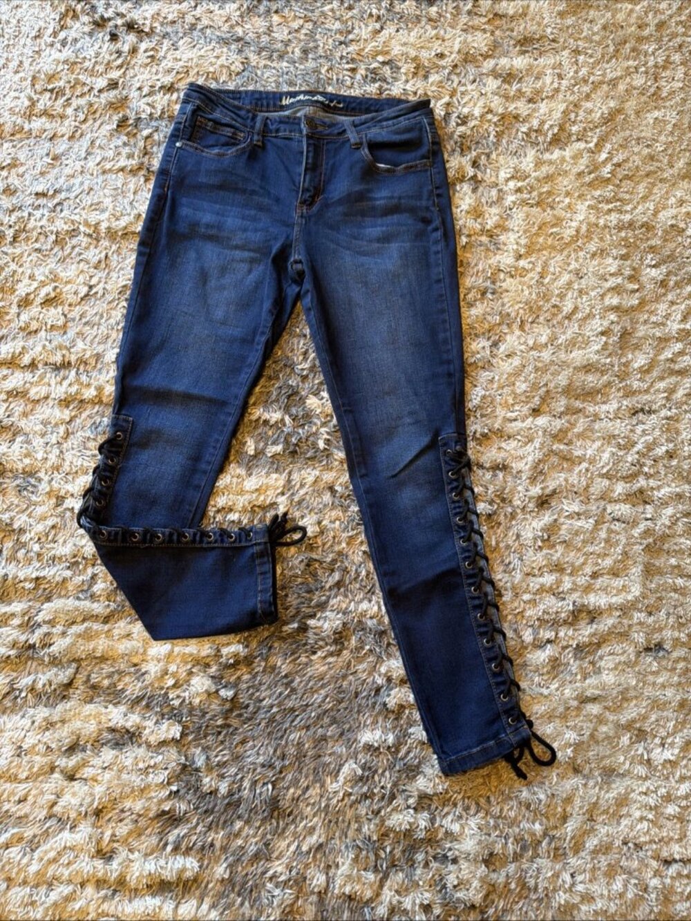 MACHINE Nouvelle Mode Denim Jeans Side Lace Embellished Women’s 11/31